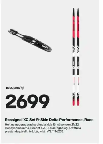 XXL Rossignol XC Set R-Skin Delta Performance, Race erbjuda