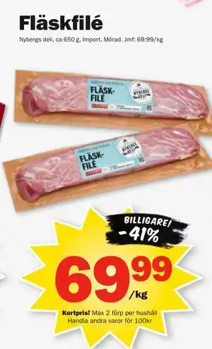 Fläskfilé, Medlemspris