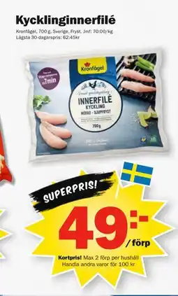Pekås Kycklinginnerfilé, Medlemspris erbjuda