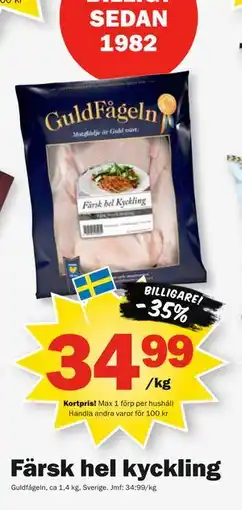 Pekås Färsk hel kyckling, Medlemspris erbjuda