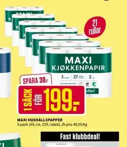 ÖoB MAXI HUSHÅLLSPAPPER erbjuda