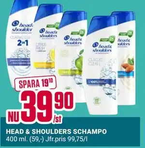 ÖoB HEAD & SHOULDERS SCHAMPO erbjuda