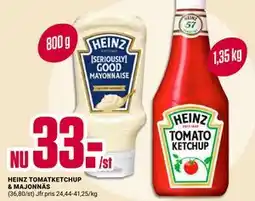ÖoB HEINZ TOMATKETCHUP & MAJONNÄS erbjuda