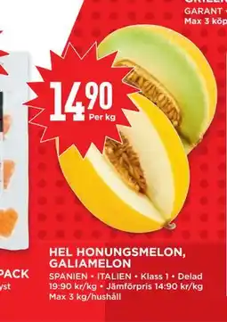 Willys HEL HONUNGSMELON, GALIAMELON erbjuda