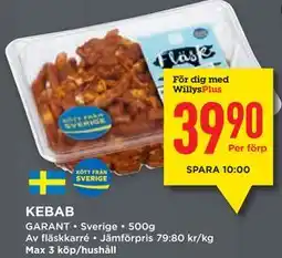 Willys KEBAB, Medlemspris erbjuda
