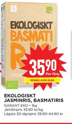 Willys EKOLOGISKT JASMINRIS, BASMATIRIS erbjuda
