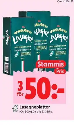 ICA Kvantum Lasagneplattor, Medlemspris erbjuda