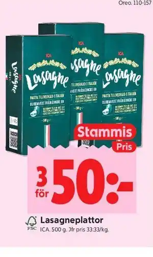 Lasagneplattor, Medlemspris