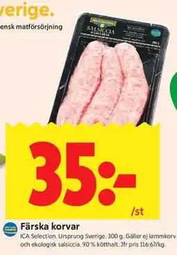 ICA Kvantum Färska korvar erbjuda