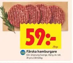 ICA Kvantum Färska hamburgare erbjuda