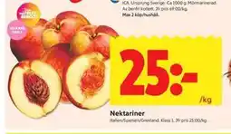 ICA Kvantum Nektariner erbjuda