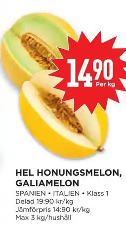 Willys Hemma HEL HONUNGSMELON, GALIAMELON erbjuda