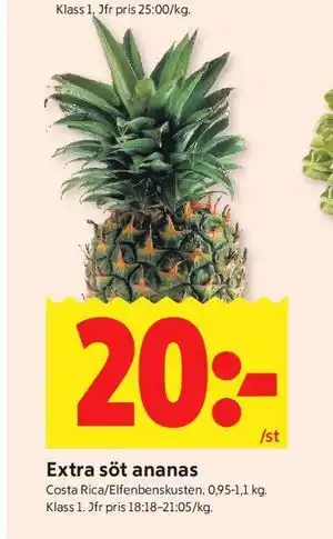 ICA Kvantum Extra söt ananas erbjuda