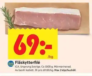 ICA Kvantum Fläskytterfilé erbjuda