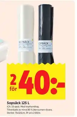 ICA Kvantum Sopsäck 125 L erbjuda