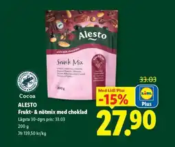 Lidl ALESTO Frukt- & nötmix med choklad erbjuda