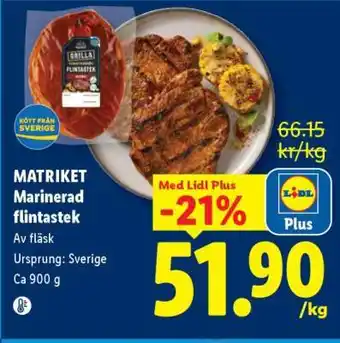 Lidl MATRIKET Marinerad flintastek erbjuda