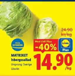 Lidl Matriket Isbergssallad erbjuda