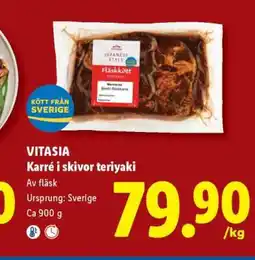 Lidl VITASIA Karré i skivor teriyaki erbjuda
