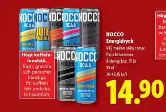 Lidl NOCCO Energidryck erbjuda