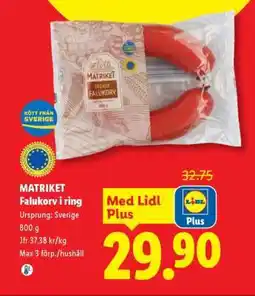 Lidl MATRIKET Falukorv i ring erbjuda