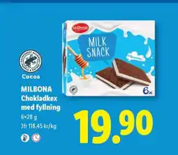 Lidl MILBONA Chokladkex med fyllning erbjuda