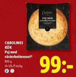 Lidl Carolines Kök paj med västerbottensost erbjuda