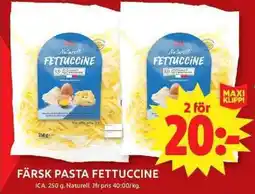 ICA Maxi Ica Färsk pasta fettuccine erbjuda