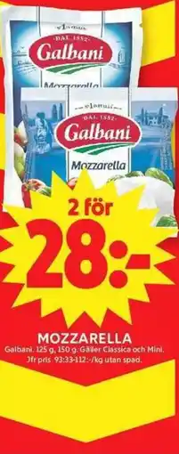 ICA Maxi Galbani Mozzarella erbjuda