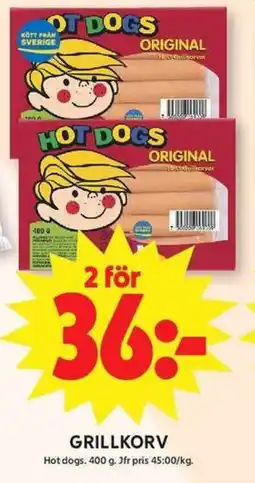 ICA Maxi Hot dogs Grillkorv erbjuda