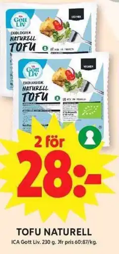 ICA Maxi Ica Tofu naturell erbjuda