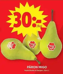 ICA Maxi Päron migo erbjuda