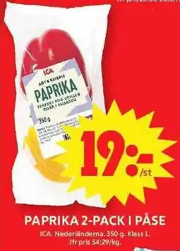 ICA Maxi Ica Paprika 2-pack i påse erbjuda