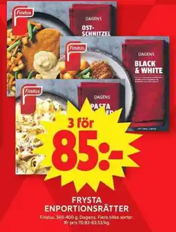 ICA Maxi Findus Frysta enportionsrätter erbjuda