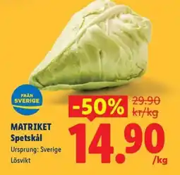 Lidl MATRIKET Spetskål erbjuda
