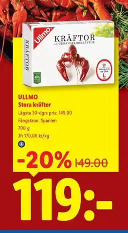 Lidl ULLMO Stora kräftor erbjuda