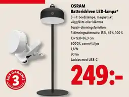 Lidl OSRAM Batteridriven LED-lampa erbjuda