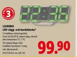 Lidl LIVARNO LED-vägg- och bordsklocka erbjuda