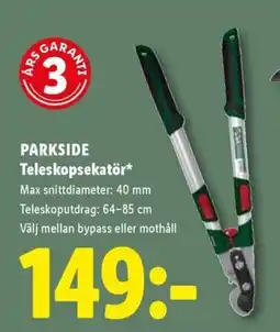 Lidl PARKSIDE Teleskopsekatör erbjuda