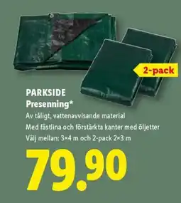 Lidl PARKSIDE Presenning erbjuda