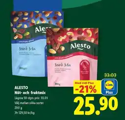 Lidl ALESTO Nöt- och fruktmix erbjuda