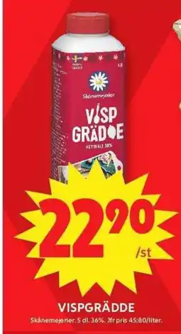 ICA Maxi Skånemejerier Vispgrädde erbjuda