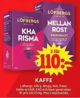ICA Maxi Löfbergs Kaffe erbjuda