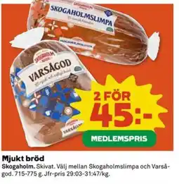 Coop Extra Skogaholm Mjukt bröd erbjuda