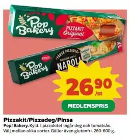 Coop Extra Pop! Bakery Pizzakit/Pizzadeg/Pinsa erbjuda