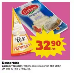 Coop Extra Galbani/President Dessertost erbjuda