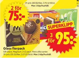 ICA Supermarket GB Glace, Magnum Glass flerpack erbjuda
