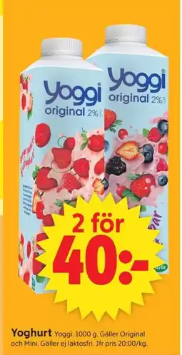 ICA Supermarket Yoggi Yoghurt erbjuda
