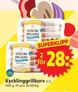 ICA Supermarket ICA Kycklinggrillkorv erbjuda