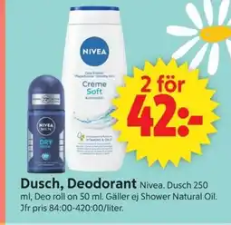 ICA Supermarket Nivea Dusch, Deodorant erbjuda
